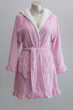 Hooded fleece robe