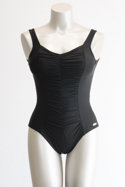 Κομψό ολόσωμο μαγιό μαστεκτομής χωρίς μπανέλες με σούρες