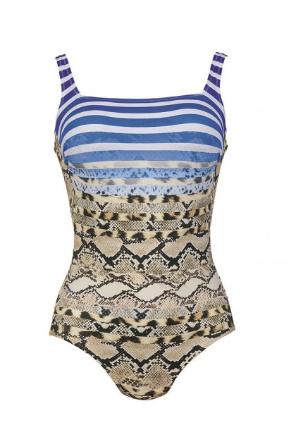 Εμπριμέ ολόσωμο μαγιό χωρίς μπανέλες. Μεγάλη στήριξη και άνεση