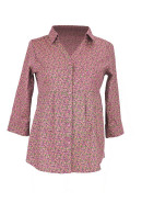 Floral, cotton pyjama top with buttons for pregnancy and nursing