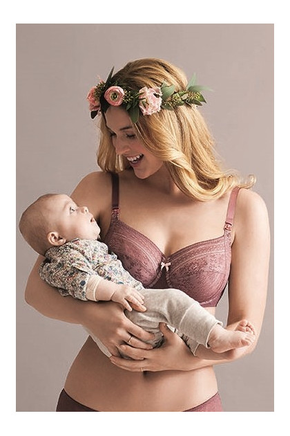 Breastfeeding bra with lace. Perfect hold. Up to J cup.