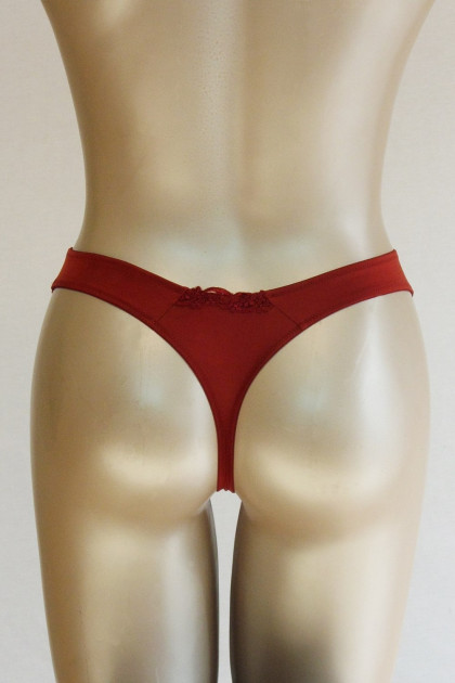 String with lace on the front