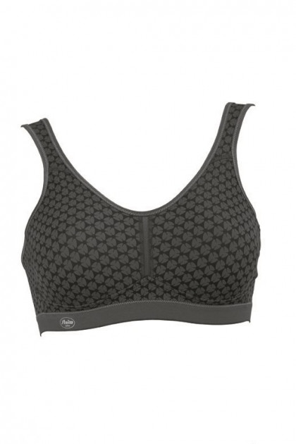 Medium support non-wired sports bra with a delicate cell-like graphic print