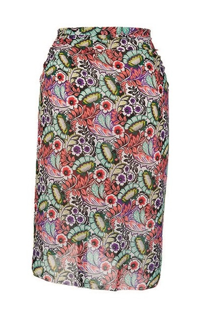 Εμπριμέ φούστα - παρεό. Με κορδόνι στη μέση για μεγαλύτερη ευκολία