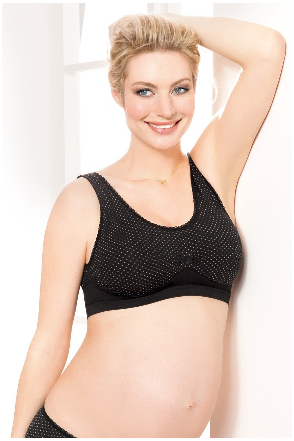 Non wired pregnancy - breastfeeding bra with reinforced cups that