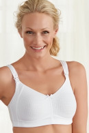 Nonwired nursing bra with soft cups and straps. Perfect breast support