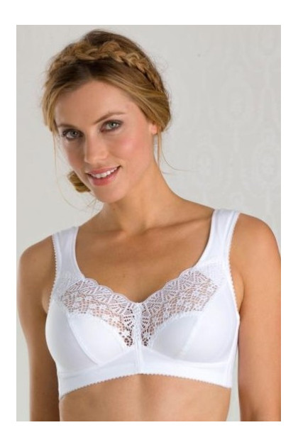 Cotton non-wired bra with reinforced sides and wide straps