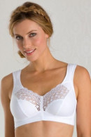 Cotton non-wired bra with reinforced sides and wide straps