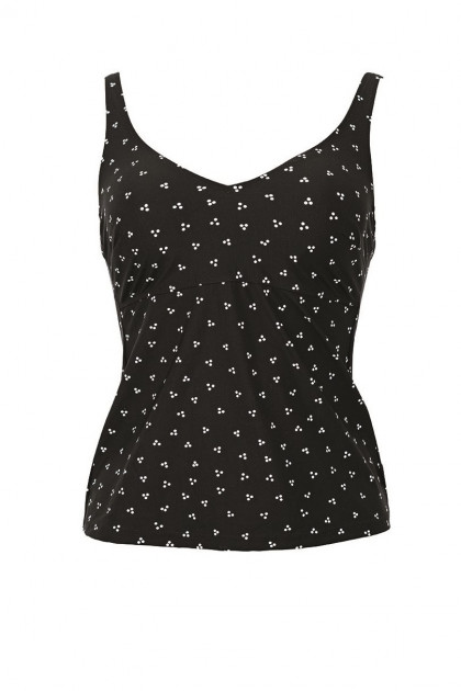 Τανκίνι τοπ με εσωτερικές μπανέλες και διακριτικό σχεδιάκι.