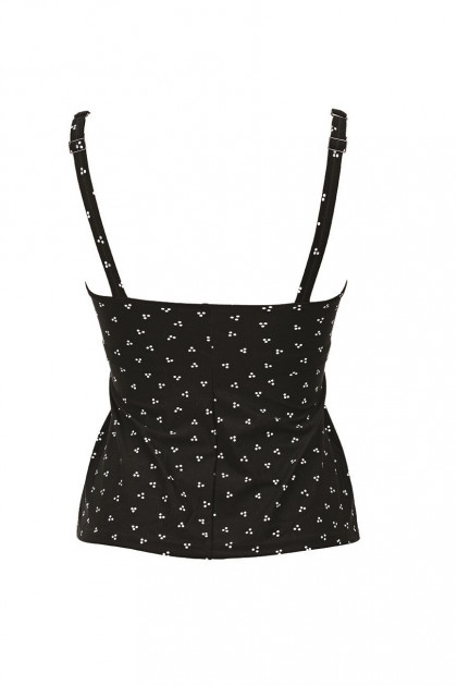 Τανκίνι τοπ με εσωτερικές μπανέλες και διακριτικό σχεδιάκι.