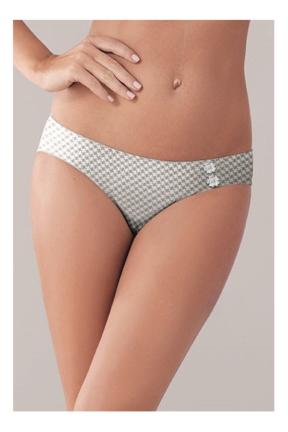 Flattering slip made of elastic fabric with design.