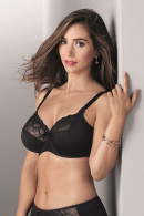 Elegant underwired bra with tulle for heavy breasts