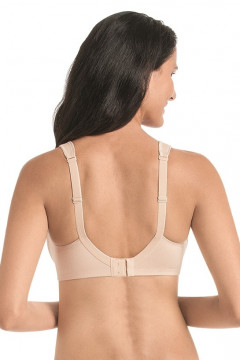 Cotton, comfortable nonwired nursing bra made of cool, piqué fabric. Up to J cup