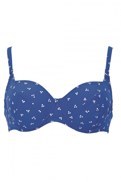 Κομψό μπικίνι τοπ με μπανέλες και σχέδιο. Ιδανικό για μεγάλο στήθος