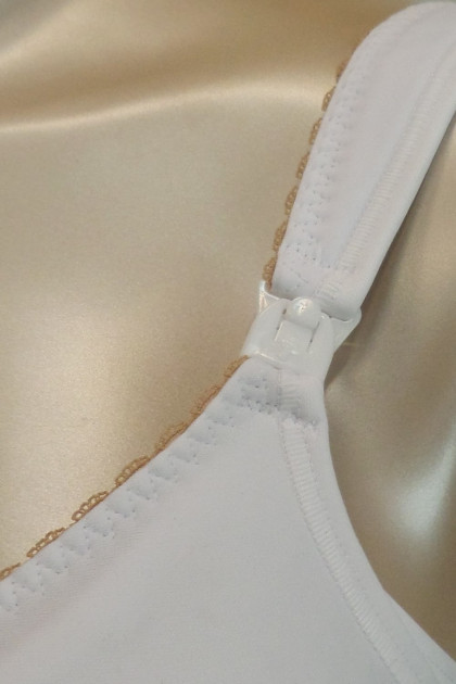 Κομψό σουτιέν θηλασμού με μπανέλες και διακριτική δαντέλα