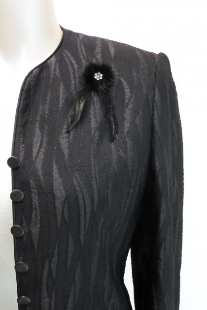 Black cardigan with fine embroidery for formal occasions