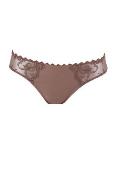 Elegant slip made of fine microfiber and lace on the sides