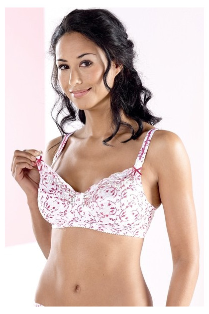 Ρομαντικό σουτιέν θηλασμού χωρίς μπανέλες απο φίνα, εμπριμέ δαντέλα
