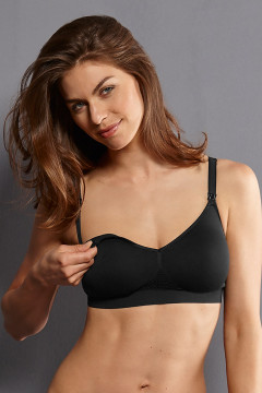 Non wired pregnancy - breastfeeding bra with reinforced cups that can be removed