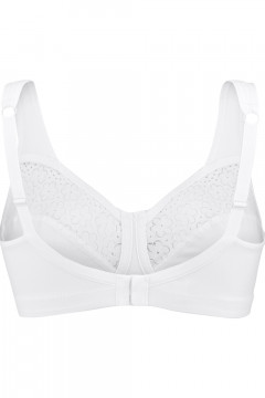 Cotton soft non-wired bra with delicate lace