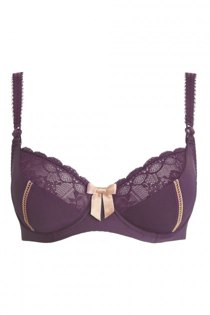 Romantic, underwired pregnancy - nursing bra made of soft microfiber and lace