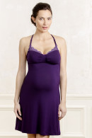 Elegant pregnancy - nursing nightdress with delicate lace on the décolleté and back