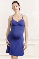 Elegant pregnancy - nursing nightdress with delicate lace on the décolleté and back