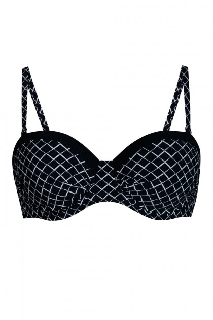 Κομψό μπικίνι τοπ με μπανέλες. Οι τιράντες αφαιρούνται (strapless). Padded θήκες