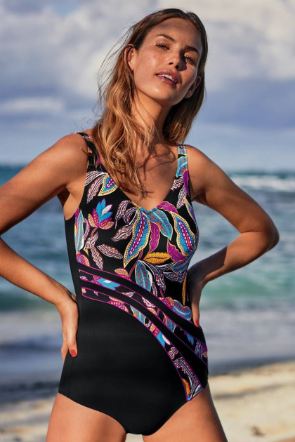 Φλοράλ ολόσωμο μαγιό μαστεκτομής χωρίς μπανέλες με κρουαζέ σχέδιο που κομψαίνει