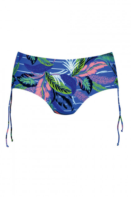 Εμπριμέ σλιπ μαγιό (hipster) με κορδονάκι που αυξομειώνεται. Πολύ άνετο