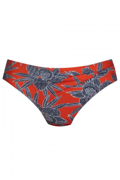 Φλοράλ, μοντέρνο σλιπ μαγιό με ελαφριά πιέτα στο ένα πλαϊνό