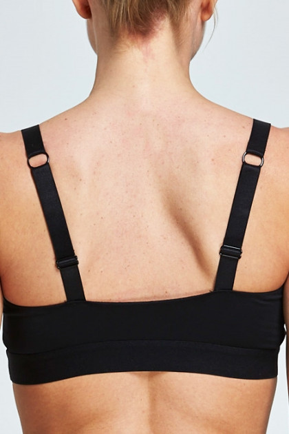 Μοντέρνο αθλητικό σουτιέν-μπουστάκι χωρίς μπανέλες με ενισχυμένες θήκες. Φοριέται & χιαστί