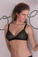 Romantic nonwired nursing bra with floral lace
