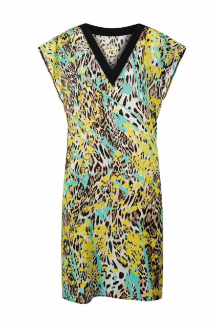 Elegant V-neck DRESS with short sleeve and flattering design
