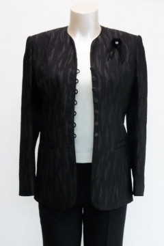 Black cardigan with fine embroidery for formal occasions