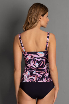 Floral pregnancy nonwired tankini made of soft and durable Xtra Life Lycra fabric