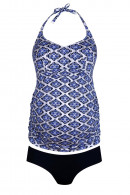 Elegant pregnancy nonwired tankini that can also be tied at the neck