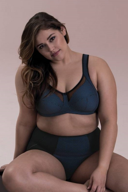 Κομψό σουτιέν χωρίς μπανέλες με διακριτικό σχέδιο και τούλι στο ντεκολτέ