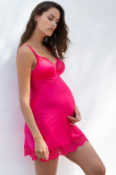 Pregnancy - nursing nightdress with padded cups. Lace on the trim.