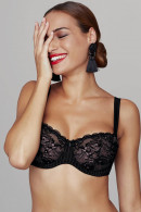 Delicate underwired balconette bra with preformed padded cups